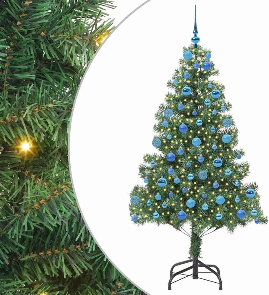 vidaXL Karácsonyfa 300 LED-del állvánnyal Zöld 180 cm PVC