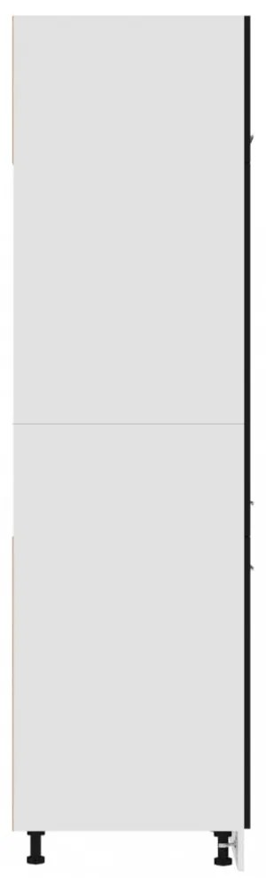 “Lyon” fekete szerelt fa szekrény hűtőhöz 60 x 57 x 207 cm