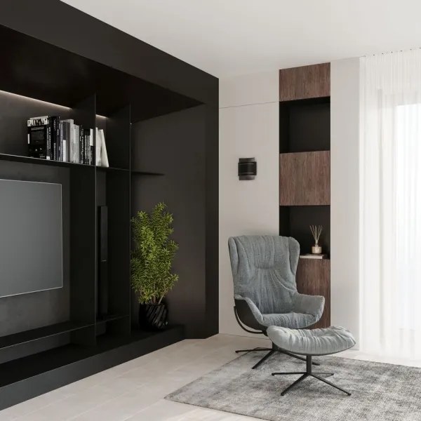 Sollux SL.0981 - Fali lámpa HESTIA 1xG9/40W/230V fekete