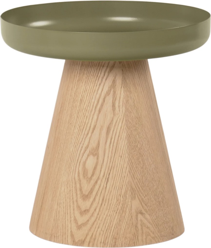 Tresel kerek dohányzóasztal 40 cm nappaliba - natúr / zöld