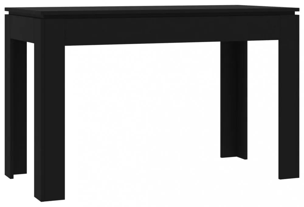 fekete szerelt fa étkezőasztal 120 x 60 x 76 cm