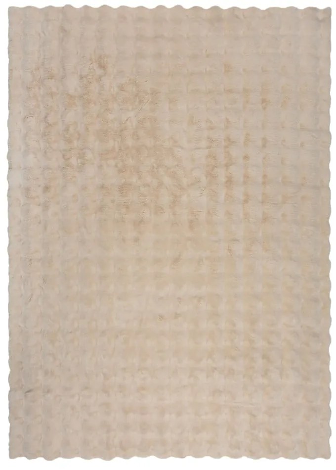 Krémszínű szintetikus szőrme szőnyeg 80x150 cm Waffle Faux Fur – Flair Rugs