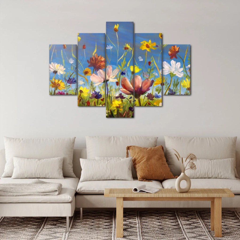 Festett kép egy virágzó rét (150x105 cm)