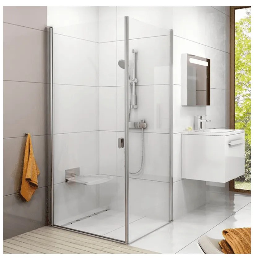 AVAK Chrome CPS-90 fix oldalfal, krómhatású + Transparent