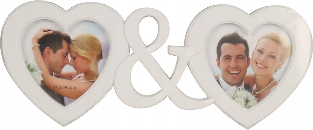 Képkeret Két Szív Valentin nap fehér