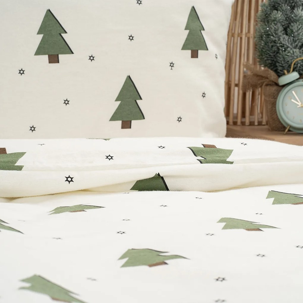 4Home Little Trees flanel ágyneműhuzat, 140 x 200 cm, 70 x 90 cm