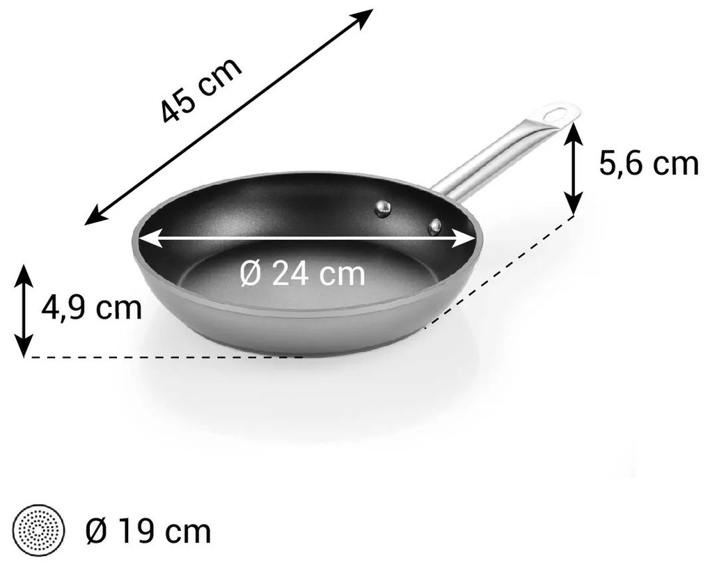 Tescoma GrandCHEF+ serpenyő átmérője 24 cm, 24 cm átmérőjű
