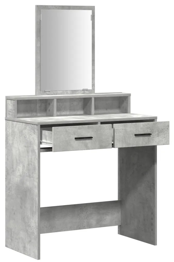 Sminkasztal Fiókokkal Beton Szürke 79x41x140 cm