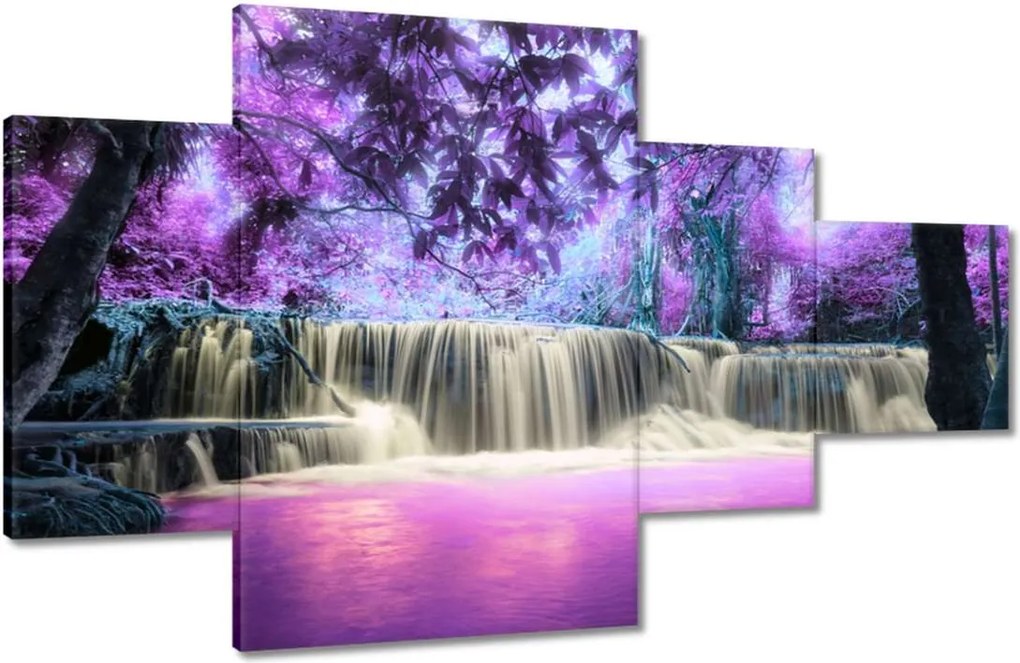 Vászonkép 130x80 Lila vízesés