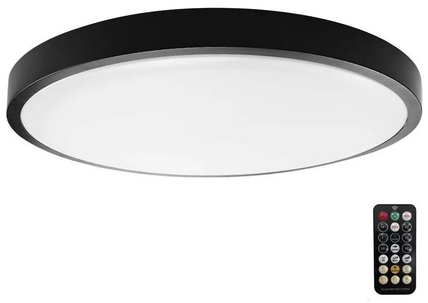 V-Tac LED Fürdőszobai mennyezeti lámpa érzékelővel LED/24W/230V 4000K IP44 fekete VT1671