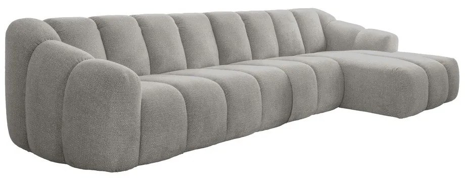 Világosszürke sarokkanapé (jobb oldali-heverő résszel) Shell – Miuform