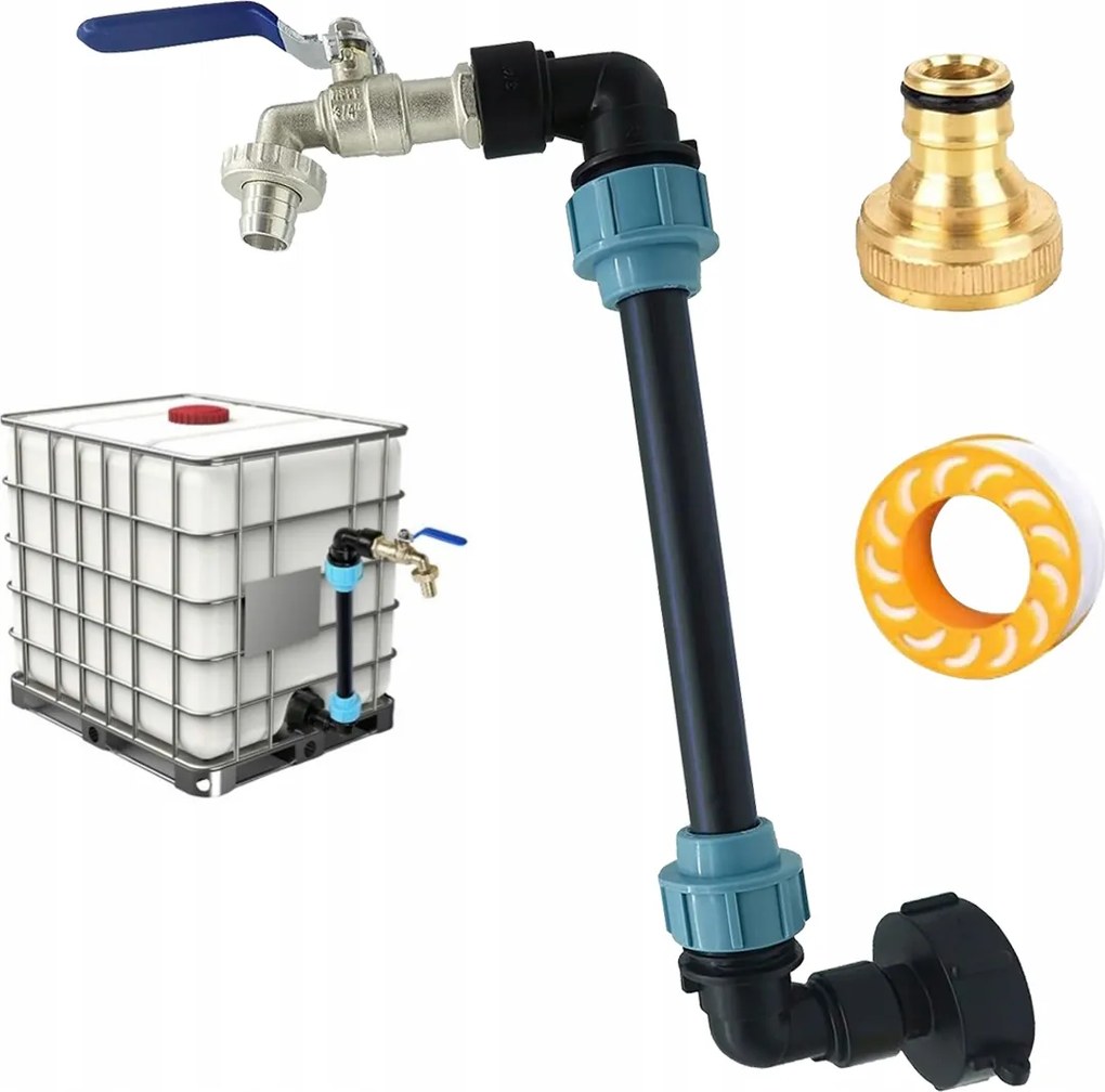 Magas Csaptelep 3/4" Ibc Tartály 1000L Esővíz Hordó Szett