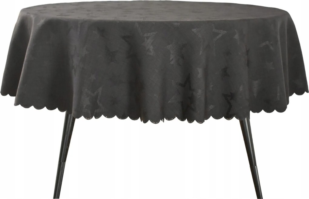 Abrosz Dekoratív Kerek 80 CM Fekete Csillagok Karácsony