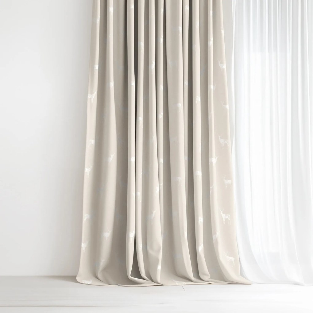 Goldea natura karácsonyi drapéria - szarvasok természetes talajon 180x135 cm