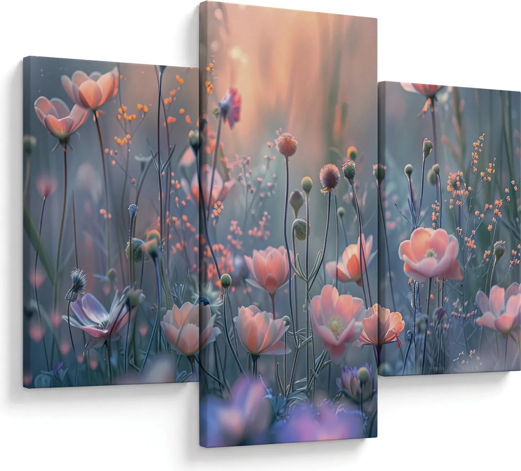 Kép - Virágok pasztell színekben (90x60 cm)
