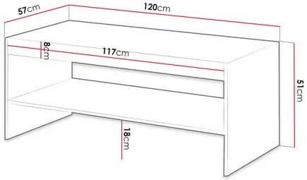 Dohányzóasztal Teldaruna Grey (antracit) . 1103764
