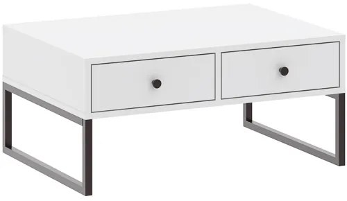 Modern Dohányzóasztal Fehér Színben. LINEA 77x60x36 cm.