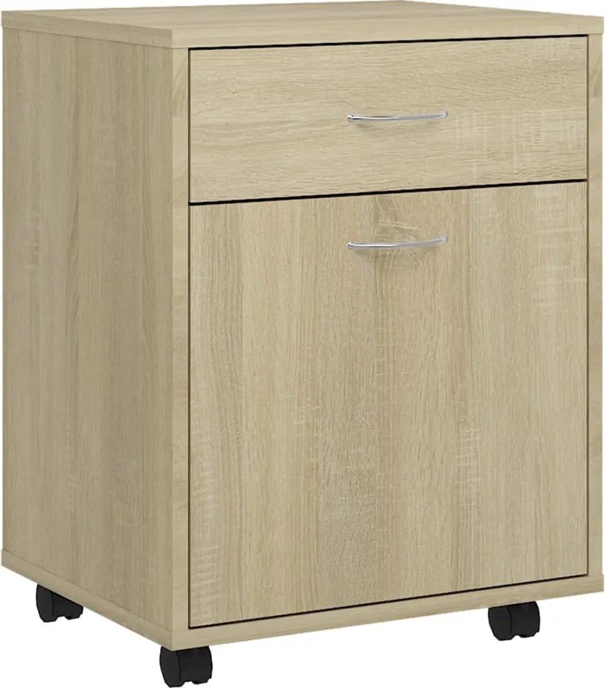vidaXL sonoma tölgy szerelt fa kerekes szekrény 45 x 38 x 54 cm
