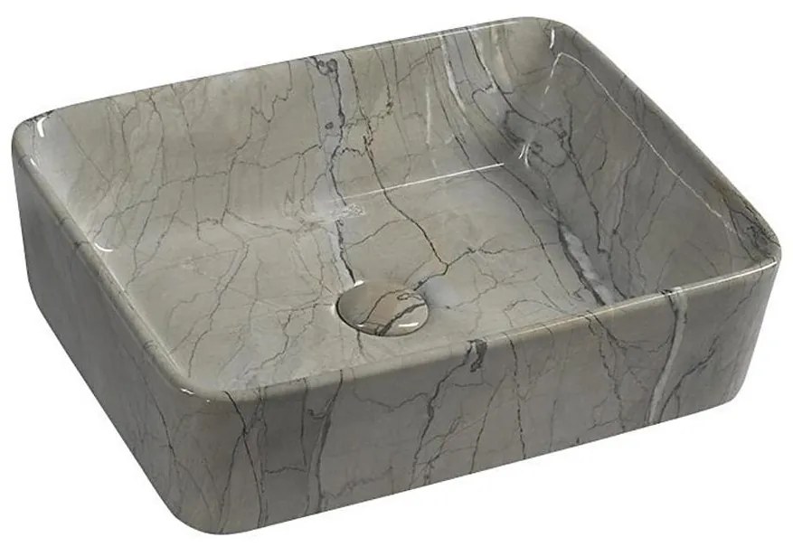 Sapho - DALMA ráültethető mosdó 47,5x37,5 cm kerámia/szürke