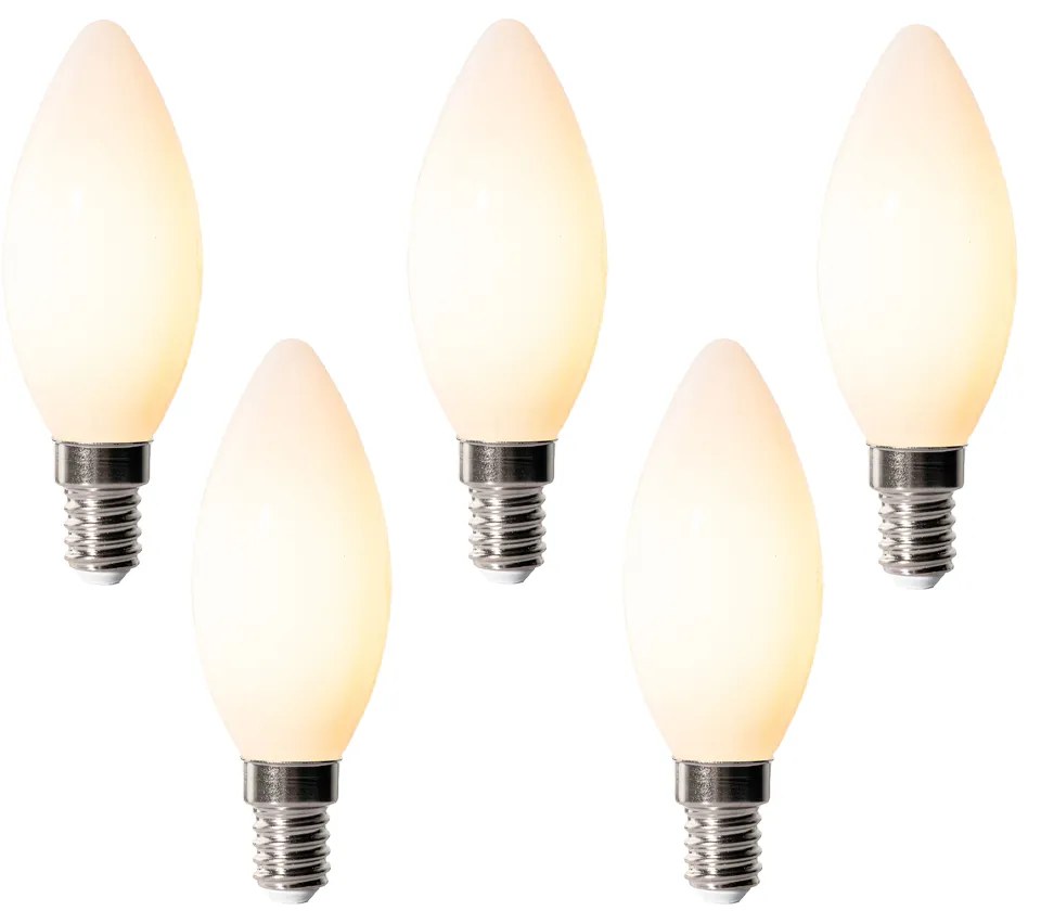 5 darabos E14 dimmelhető LED izzókészlet B35 Opál 4W 400 lm 2200K