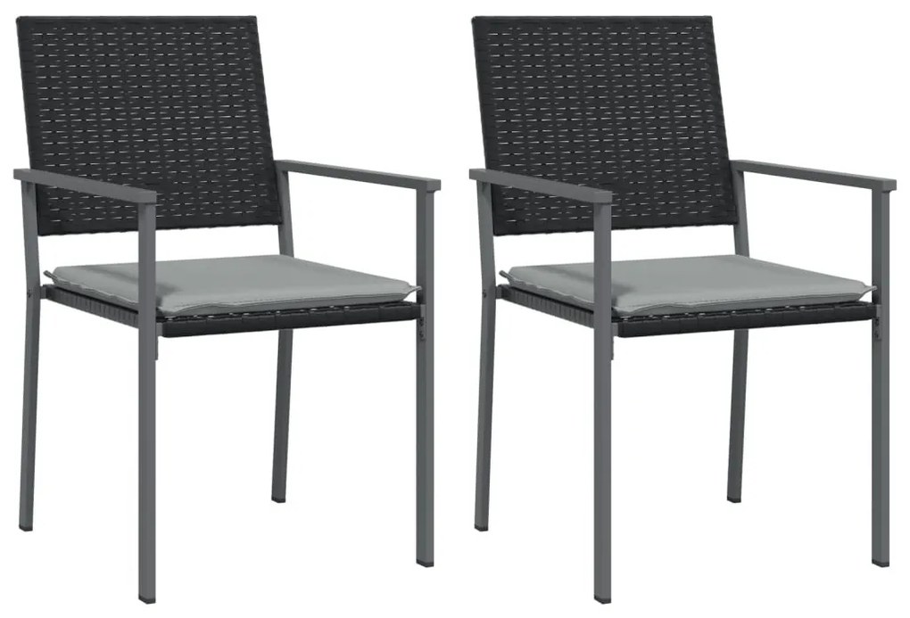 3 részes polyrattan és acél kerti étkezőgarnitúra párnával