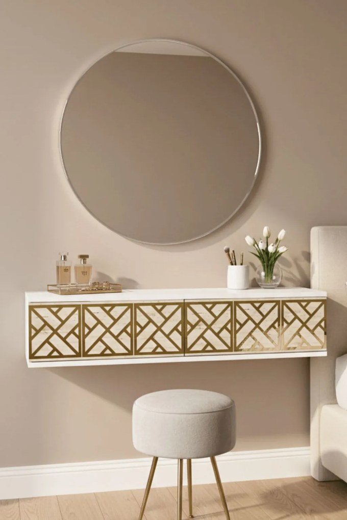 Arex 120 - White, Travertine, Gold