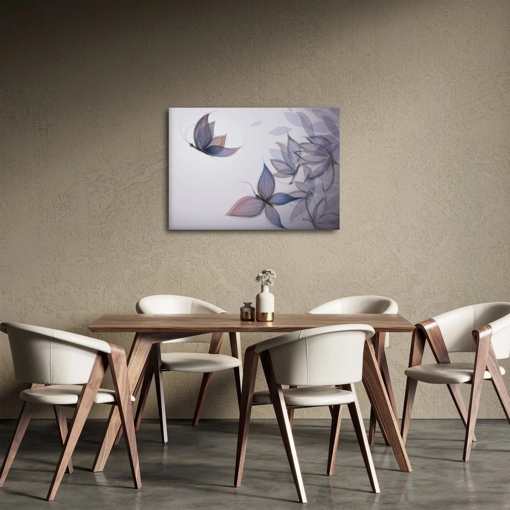 Kép - karikatúra, pillangók (70x50 cm)