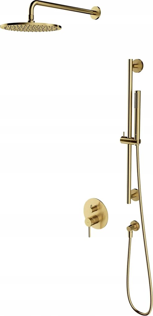 Falsík Alatti Zuhanyszett Szálcsiszolt Sárgaréz Rúddal Omnires