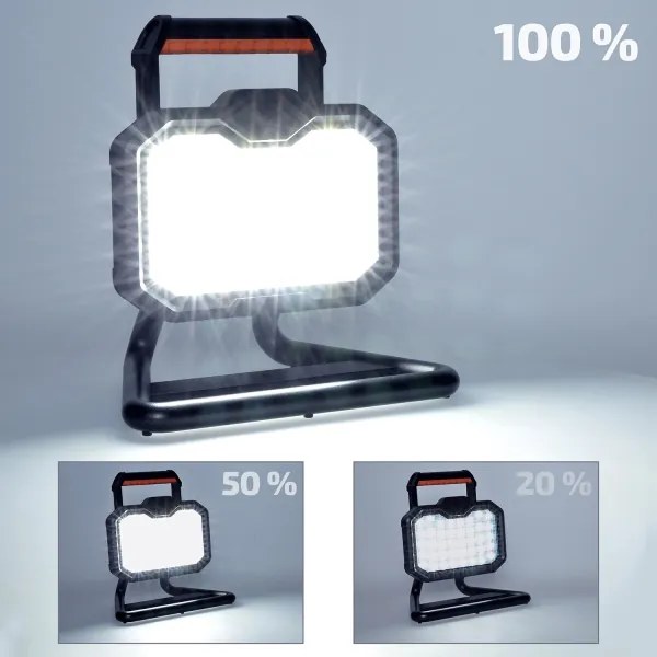 Solight WM-20W-RE-LED Dimmelhető újratölthető reflektor LED/20W/4400 mAh 4000K IP54