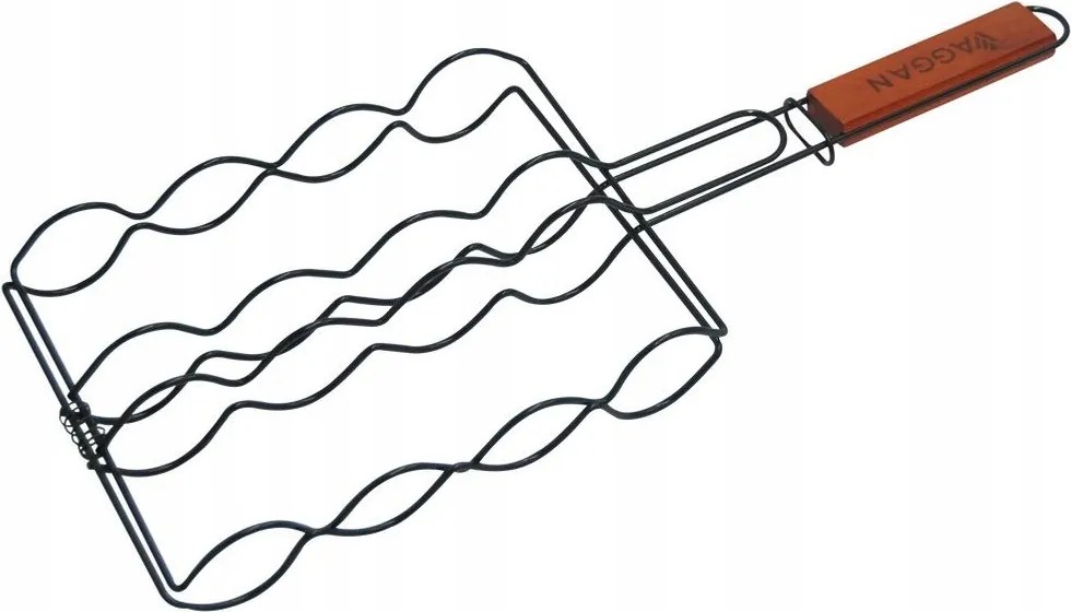 Grillrács Kolbász zárható fém acél grillrács