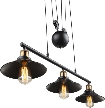 Globo 15053-3 Függeszték fekete,állítható magsság, 90-180 cm, LxBxH:920x220x1800, exkl. 3xE27 60W 230V