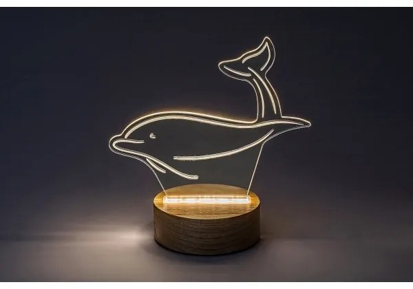 Rabalux 76002 - AKALI LED gyerek asztali lámpa LED/2W/5V 3000K delfin bükk