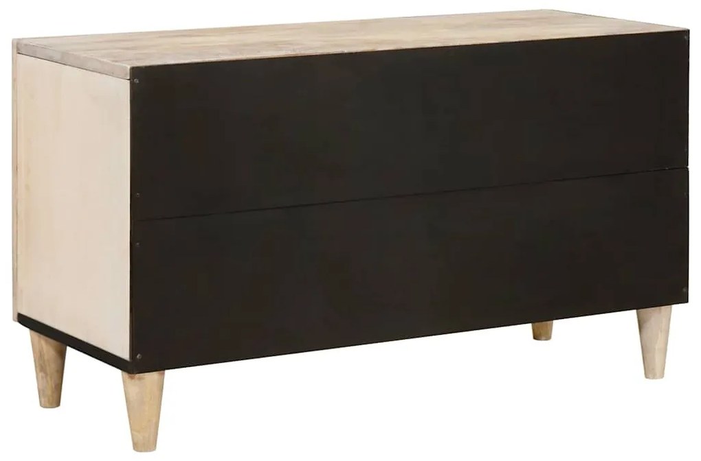TV szekrény polcokkal Fehér 80 x 33 x 46 cm tömör mangófa