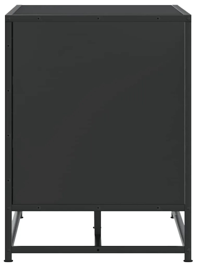 Cipőpad Fekete 80x40x53,5 cm Fából és fémből készült pad