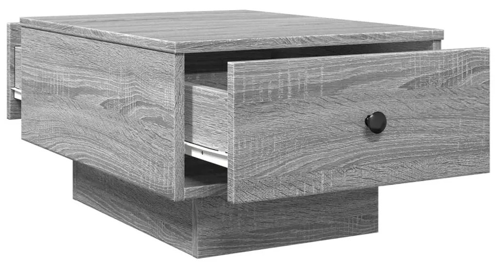 szürke sonoma színű szerelt fa dohányzóasztal 60 x 45 x 31 cm
