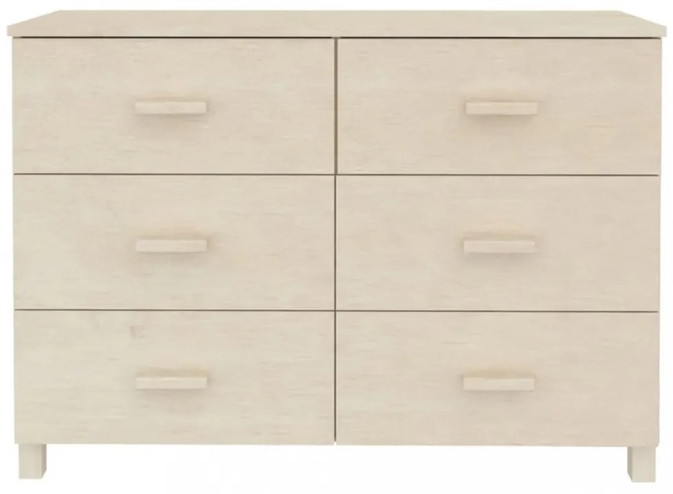HAMAR mézbarna tömör fenyőfa tálalószekrény 113 x 40 x 80 cm