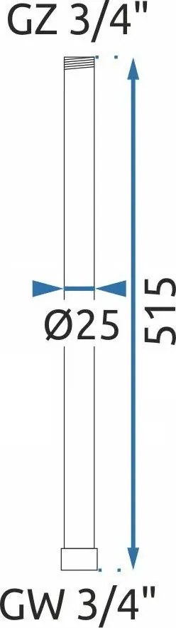 Hosszabbító kád-zuhany szetthez BLACK 50cm