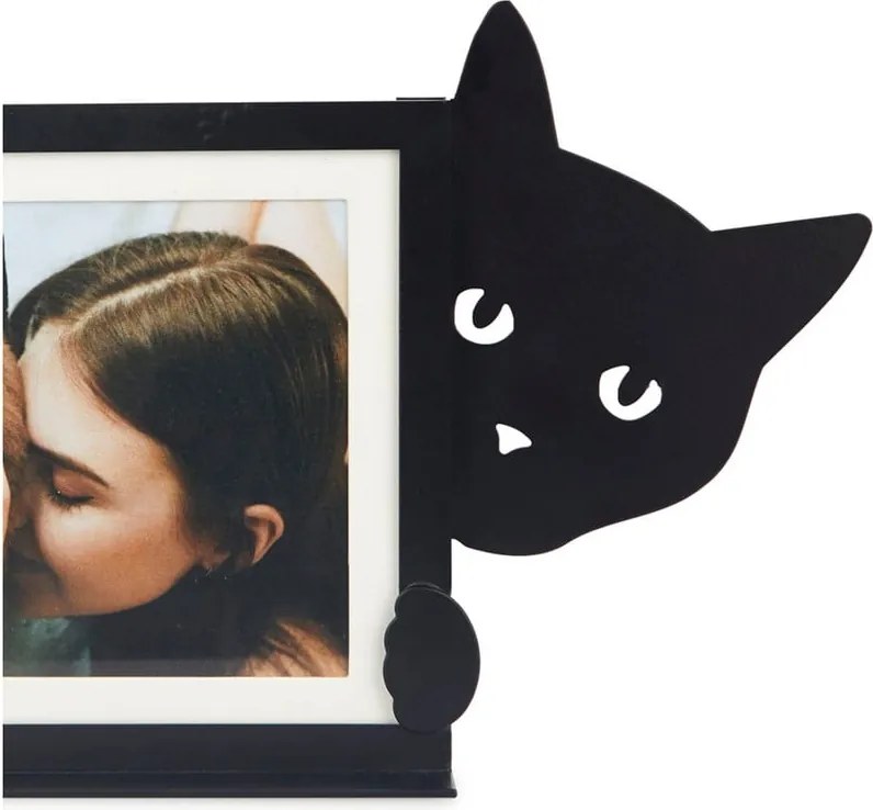 Fekete fém álló képkeret 36x16 cm Hidden Cat – Balvi