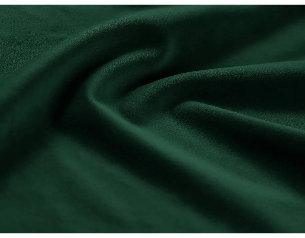 Zöld bársony kinyitható tárolóhelyes sarokkanapé (bal oldali-L alakú) Kyoto – Cosmopolitan Design