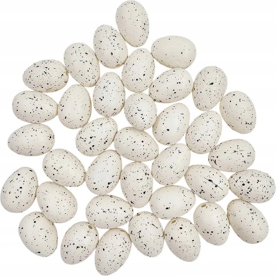 Dekorációs Tojás pöttyös 2,5cm Húsvét 36db fehér