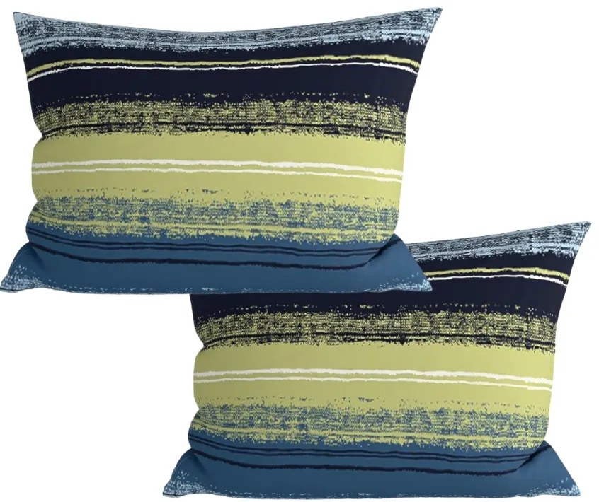 Szett 2 db díszpárnahuzat mikroszálas BLUE STRIPES 50x70 cm, kék