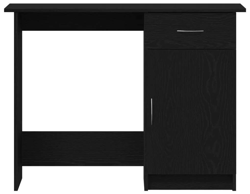 vidaXL Asztal Fekete Tölgy 100x50x76 cm Szerelt Fa