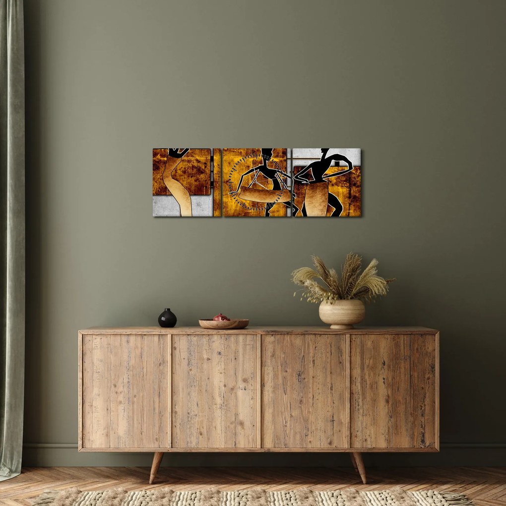 Kép - Az afrikai kultúra motívumai (órával) (90x30 cm)