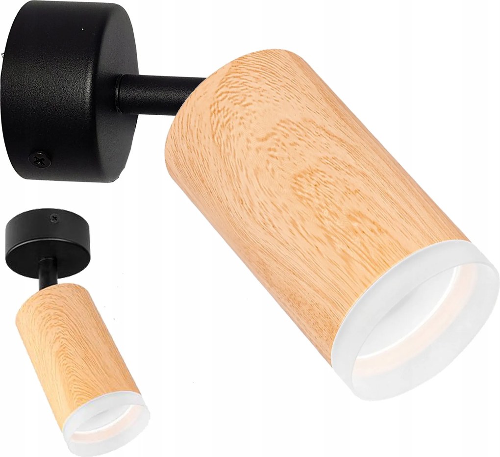 Mennyezeti Lámpa Fali Lámpa állítható spot 1x GU10 Loft fa