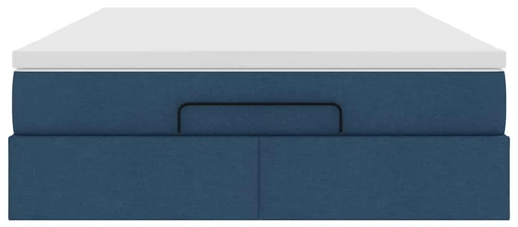 Ottomán ágykeret matraccal Kék 140x190cm anyaggal