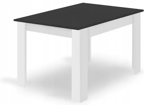 AKCIÓ Fekete étkezőasztal fehér lábakkal MADO 120x80 II. osztály