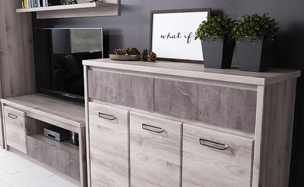 Komód 3D2S, nairobi gesztenye/onix, JESI NEW