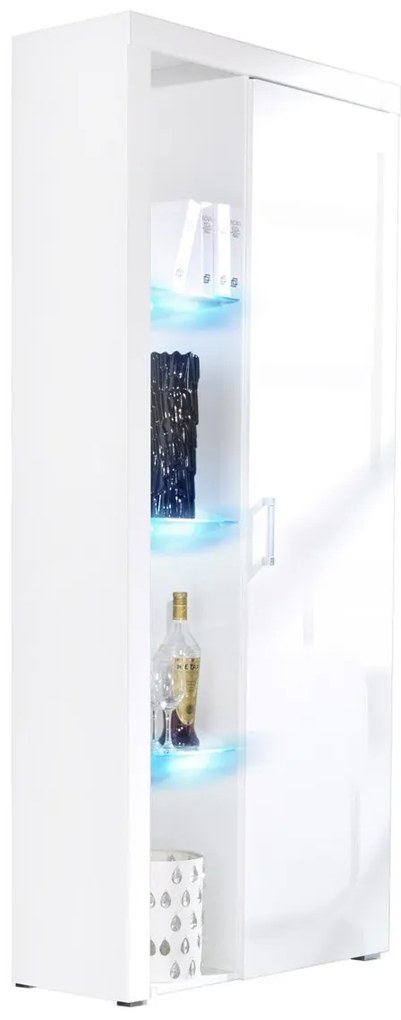 Polcos szekrény Magnolia MA2 (fehér + fényes fehér) (RGB LED világítás színes). 1058279