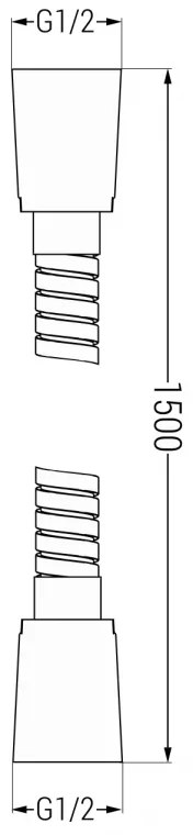 Mexen tartozékok, Zuhanycső 150 cm, rozsdamentes acél fonat, fehér, 79460-20