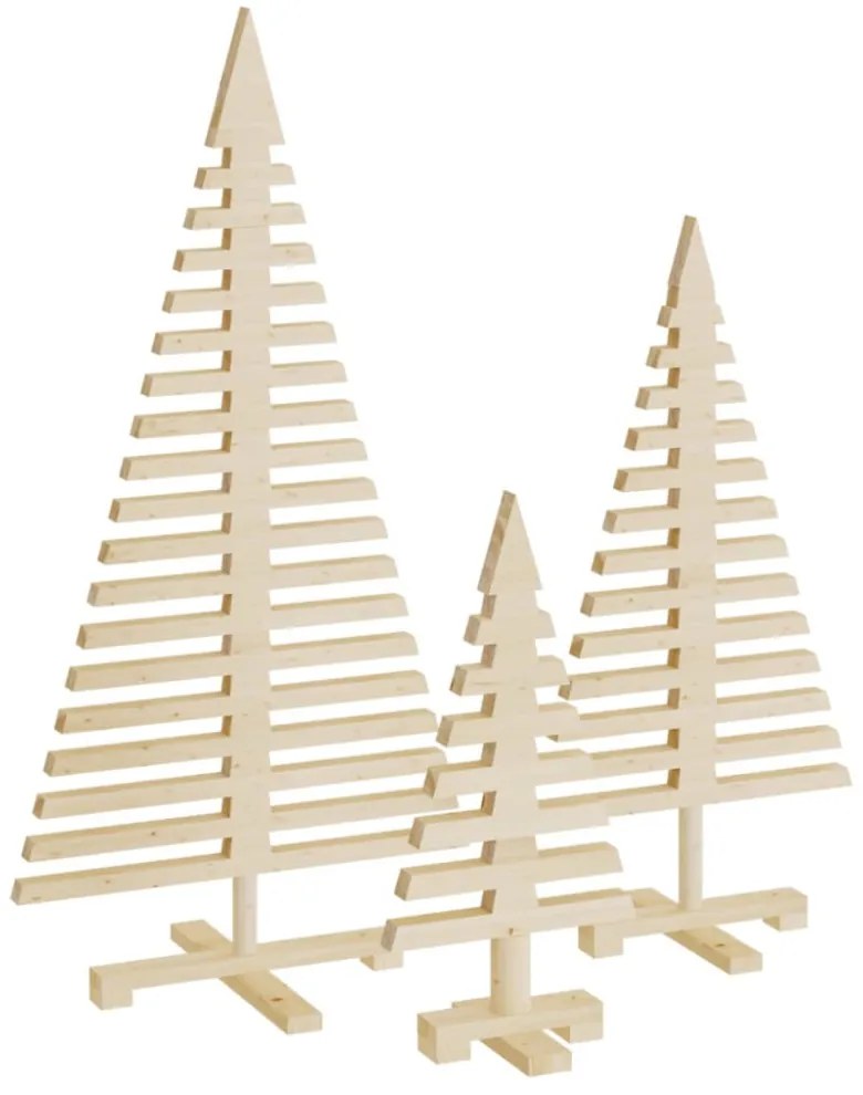 3 db tömör fenyő karácsonyfa dekorációnak